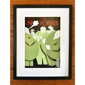 Framed 2018 New Yorker Magazine Oct 22 Cover Richard McGuire Fat Cats